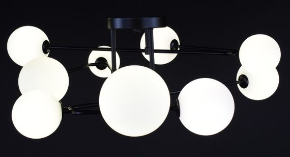 Люстра стельова на 9 лампочок 27925 Чорний 25х90х90 см. | Зображення 5