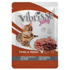 Консервы Vibrisse Jelly тунец/говядина в желе для взрослых кошек всех пород 70 г х 12 шт