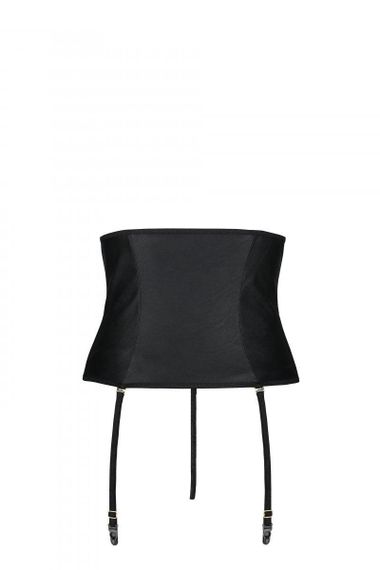 Пояс-корсет з екошкіри Passion CELINE SET S/M, black, шнурівка, знімні пажі для панчіх, стрінги sexstyle | Зображення 10