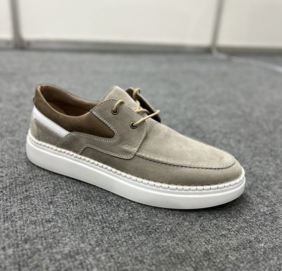 Бежевые мужские мокасины из натуральной замши 42 размер