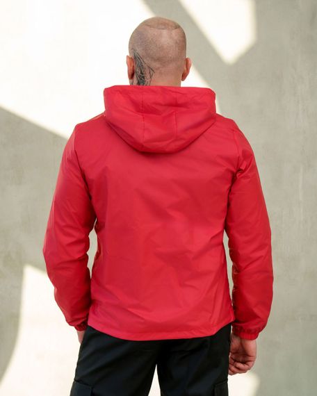 Мужская ветровка на молнии с капюшоном подкладка сетка цвет красный, размер S  BD0024 | Зображення 5