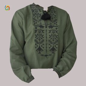 Рубашка Украинская вышиванка  444307011 цвет оливковый размер XXL/3XL