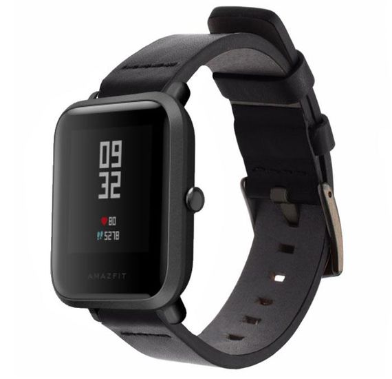 Кожаный ремешок Primo Classic для часов Xiaomi Amazfit Bip / Amazfit Bip GTS / Amazfit Bip Lite - Black