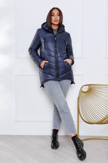 Елегантна жіноча парка, арт. 300, тёмно синий | Зображення 4