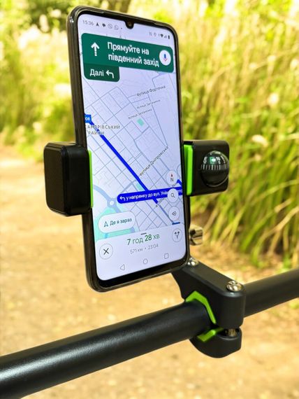 Кріплення Primo Guider для телефона на кермо велосипеда, мотоцикла — Black/Green | Зображення 3
