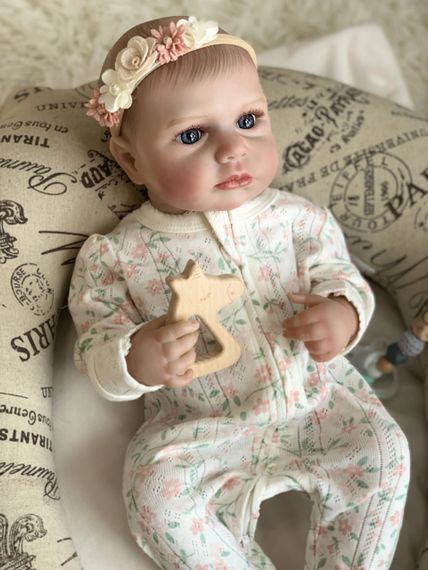 Колекційна Силіконова Лялька Реборн Анатомічна Новонароджена Дівчинка Немовля Луна (Вінілова Лялька) Reborn 50 см | Зображення 3