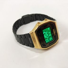 Простий електронний наручний годинник чоловічий SKMEI 1647GDBK, Старовинні чоловічі годинники CW-49