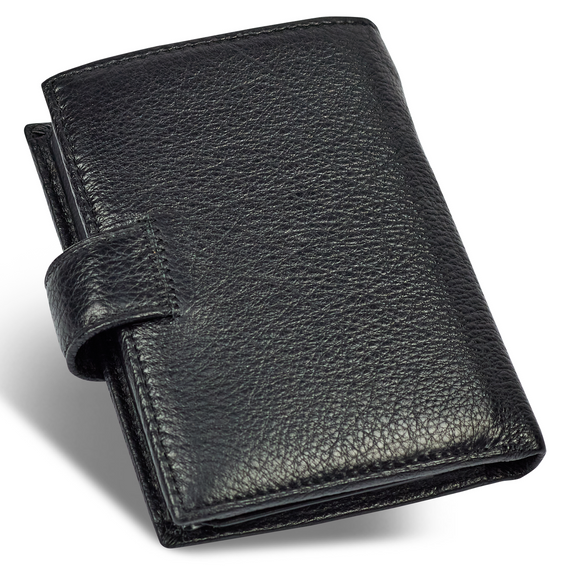 Чорний чоловічий гаманець вертикального типу з натуральної шкіри під документи Marco Coverna MC-5176-1 | Зображення 1