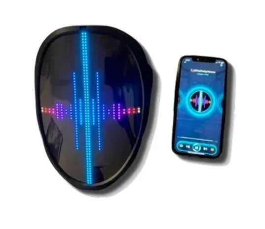 Светодиодная Маска с анимацией Bluetooth Shining Mask APP LCD
