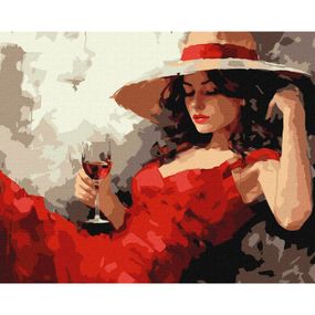 Картина по номерам "Девушка в шляпе" KHO8358 40х50 см