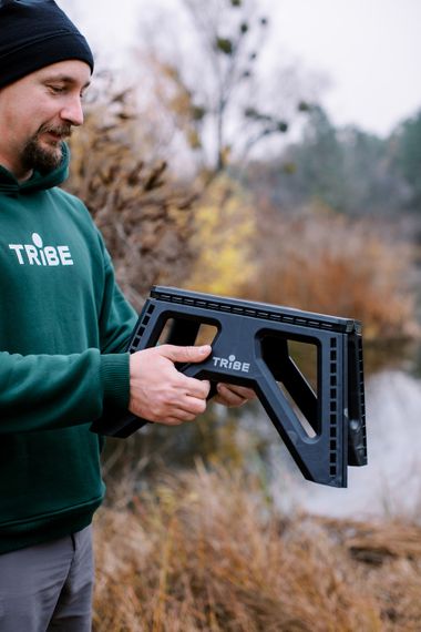 Стілець Tribe Camp Chair Low чорний складаний, Похідний стілець трайб для риболовлі, Крісло кемпінгове для полювання | Зображення 1