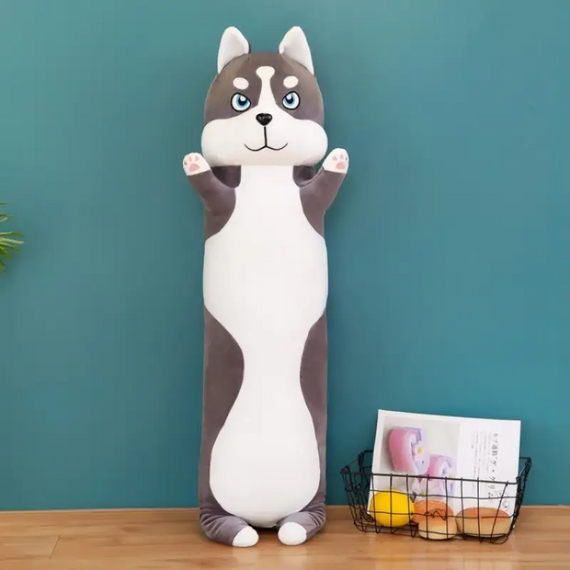 М'яка іграшка Хаскі-обіймашка 111 см, іграшка обіймашка-антистрес Хаскі | Зображення 1