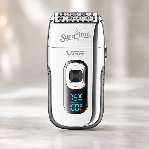 Бритва VGR V 332 Silver / Шейвер сеточный на USB / Электробритва с двойным лезвием и триммером | Зображення 1