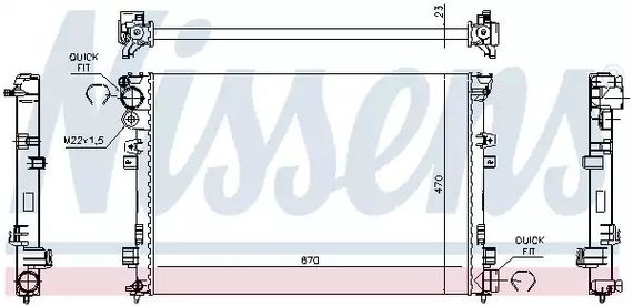 Радіатор охолодження двигуна LANCIA ZETA, FIAT SCUDO, NISSENS (61875A)