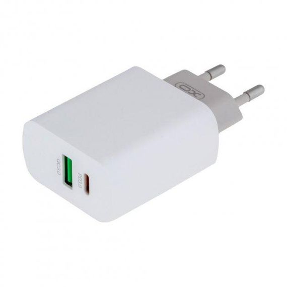 Сетевое зарядное устройство XO L64 PD QC3.0 18W 1USB + 1 Type-C white