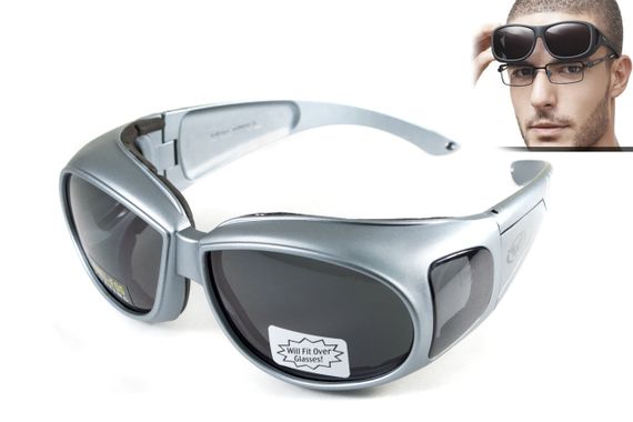 Окуляри захисні з ущільнювачем Global Vision Outfitter Metallic (gray) Anti-Fog, чорні в сірій оправі | Зображення 4