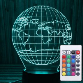 Акриловий світильник-нічник з пультом 16 кольорів земля tty-n000186