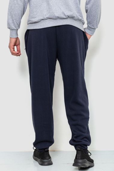 Спорт чоловічі штани на флісі, колір темно-синій, 244R4868 | Зображення 3