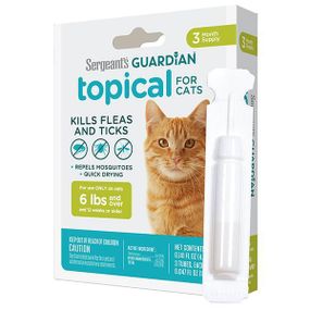 Sergeant’s Guardian Cats гардиан капли от блох, клещей, комаров для котов от 2.7кг, 1.4мл