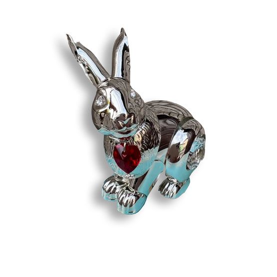 Статуетка Rabbit Crystal Heart зі стразами Swarovski silver | Зображення 2