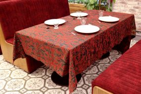 Скатерть шенилловая Kayra Verona 160×285 см Красный