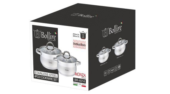 Набор кастрюль MONZA 4 пр Bollire BR-4014 | Зображення 1