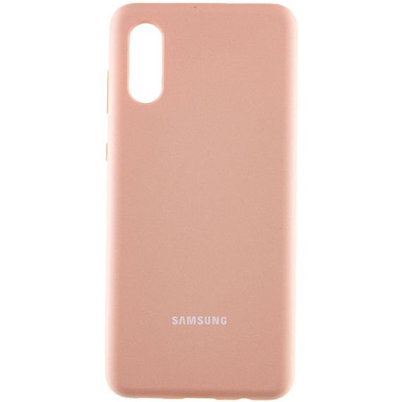Чехол Silicone Cover Full Protective (AA) для Samsung Galaxy A02 Розовый / Pink Sand