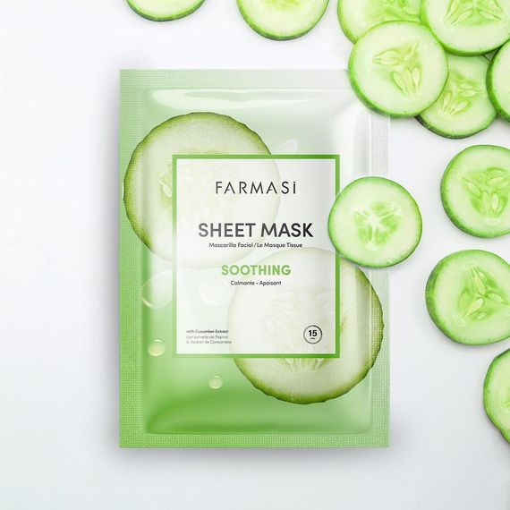 Успокаивающая тканевая маска для лица с огурцом Farmasi | Зображення 3