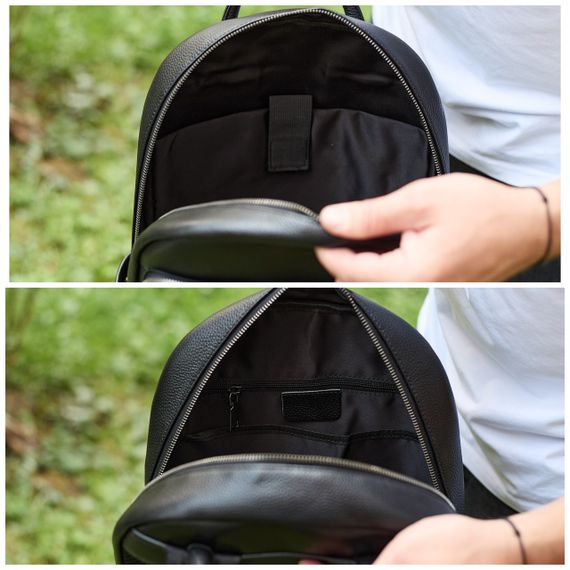 Шкіряний чоловічий рюкзак класичний чорний з натуральної шкіри якісний  Tiding Bag 68932 | Зображення 2