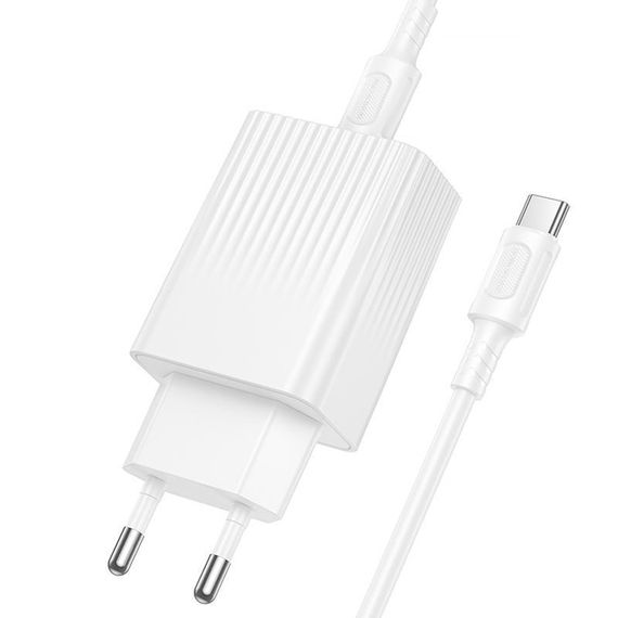 СЗУ Borofone BAS73A Source PD20W (1USB-C) + кабель Type-C to Type-C White | Зображення 3