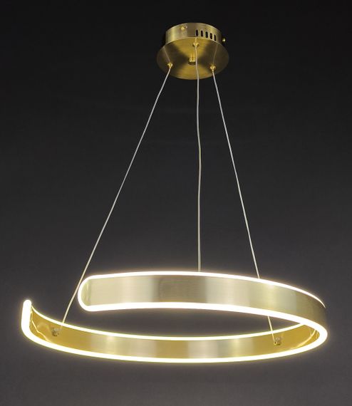 Люстра світлодіодна підвісна LED світильник для квартири на стелю лед 27871 Латунь 25-160х50х50 см. | Зображення 3