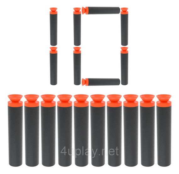 Патроны с присосками для NERF Игрушечные пули стрелы для бластеров Нерф EKIND Suction Foam Darts Black 10шт.