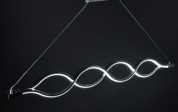 Люстра світлодіодна підвісна LED світильник для квартири на стелю лед 27445 Хром 30-110х6х122 см. | Зображення 3