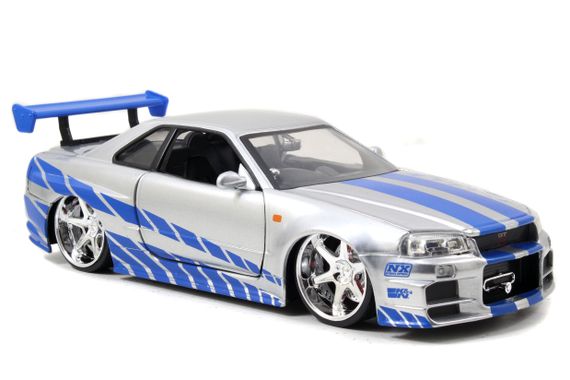 Игровая металлическая машинка Fast and Furious Ниссан Скайлайн BNR-34 2002