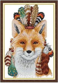 Набір для вишивання за нанесеною на канву схемою "King of Foxes". AIDA 14CT printed 21*31 см
