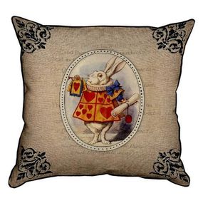 Подушка з мішковини Белый кролик 45x45 см (45PHB_WON005_BR)