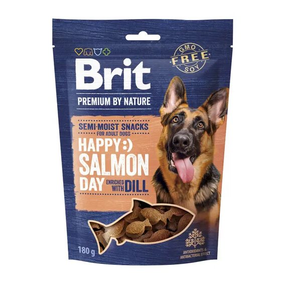 Ласощі для собак Brit Premium Semi-Moist Snack, лосось і кріп 180г