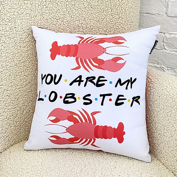 Подушка габардинова з принтом You are my lobster 40x40 см (4P_DR012)