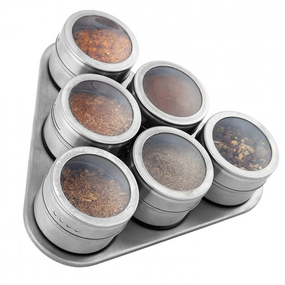 Комплект магнитных банок для специй 6 шт