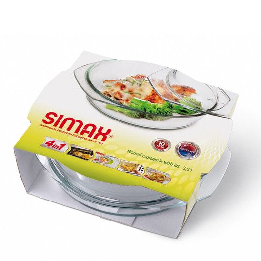 Форма для запікання жаростійка скляна з кришкою кругла Simax 3.5 л 6226/6236 | Зображення 9