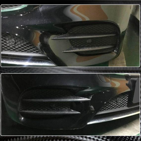Накладки на передній бампер (для AMG-Line/E43 AMG 2016-2019, Карбон) для Mercedes E-сlass W213 рр | Зображення 4
