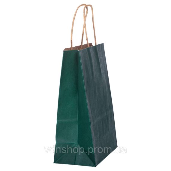 Набор подарочных крафтовых пакетов из бумаги 12 (шт) красивые пакеты для подарков 15×8×21 (см) Зеленый HP-10359-5GR | Зображення 1