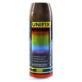 Емаль універсальна акрилова RAL8011 коричневий горіховий глянець 400 мл UNIFIX 951034