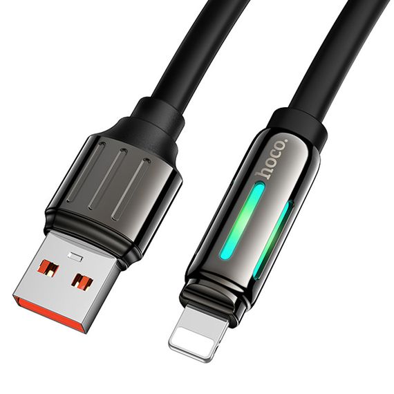 Дата кабель Hoco U136 Prize USB to Lightning 2.4A (1.2m) Black | Зображення 1