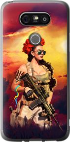 Чехол на LG G5 H860 Украинка с оружием "5316u-348-17620"