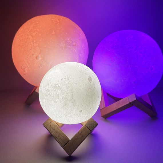 Світильник настільний Місяць 3D RGB 10 см + пульт | Зображення 1