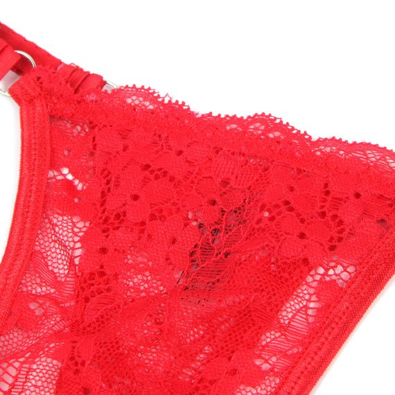 Стринги кружевные Star Night с декором стразами Love , красные, S Sex Aura | Зображення 8