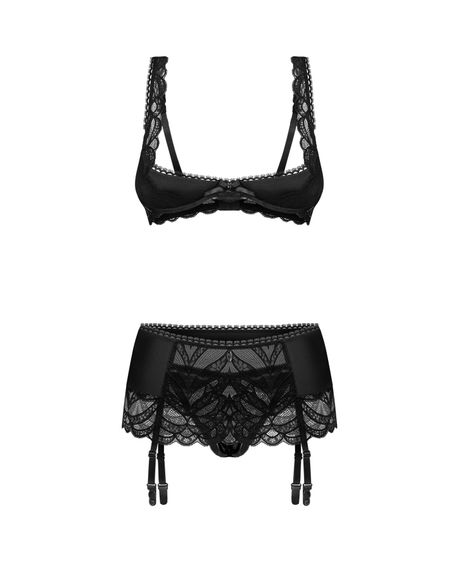 Комплект Obsessive Lecille 3-pcs crotchless set S/M | Зображення 4