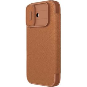 Кожаный чехол-книжка Nillkin Qin Pro Camshield для Apple iPhone 17 (6.3") Brown