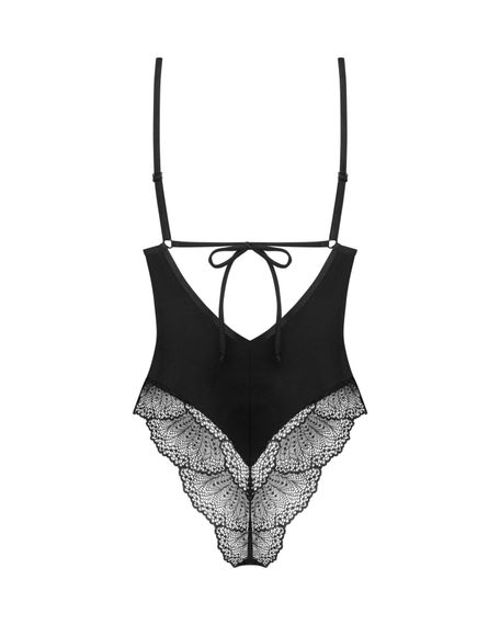 Тедді Obsessive Lobellis teddy, XL/2XL, чорне, ліф з м’якою чашкою, відкрита спина, низ-стрінги | Зображення 3